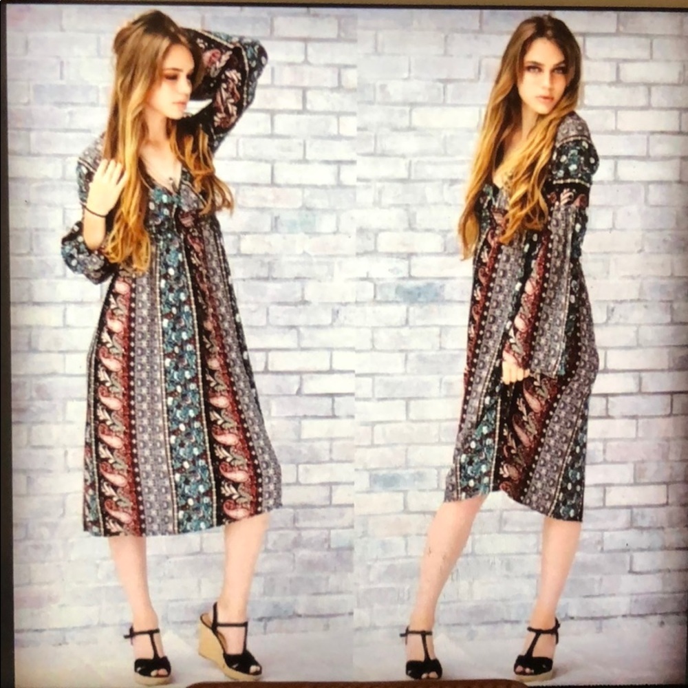 Multi colored print dress